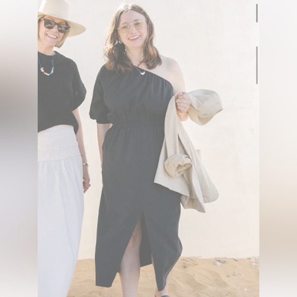 Apiece Apart | Midi One Shoulder Dress | Fitted waistband | Sz Medium - Picture 5 of 13